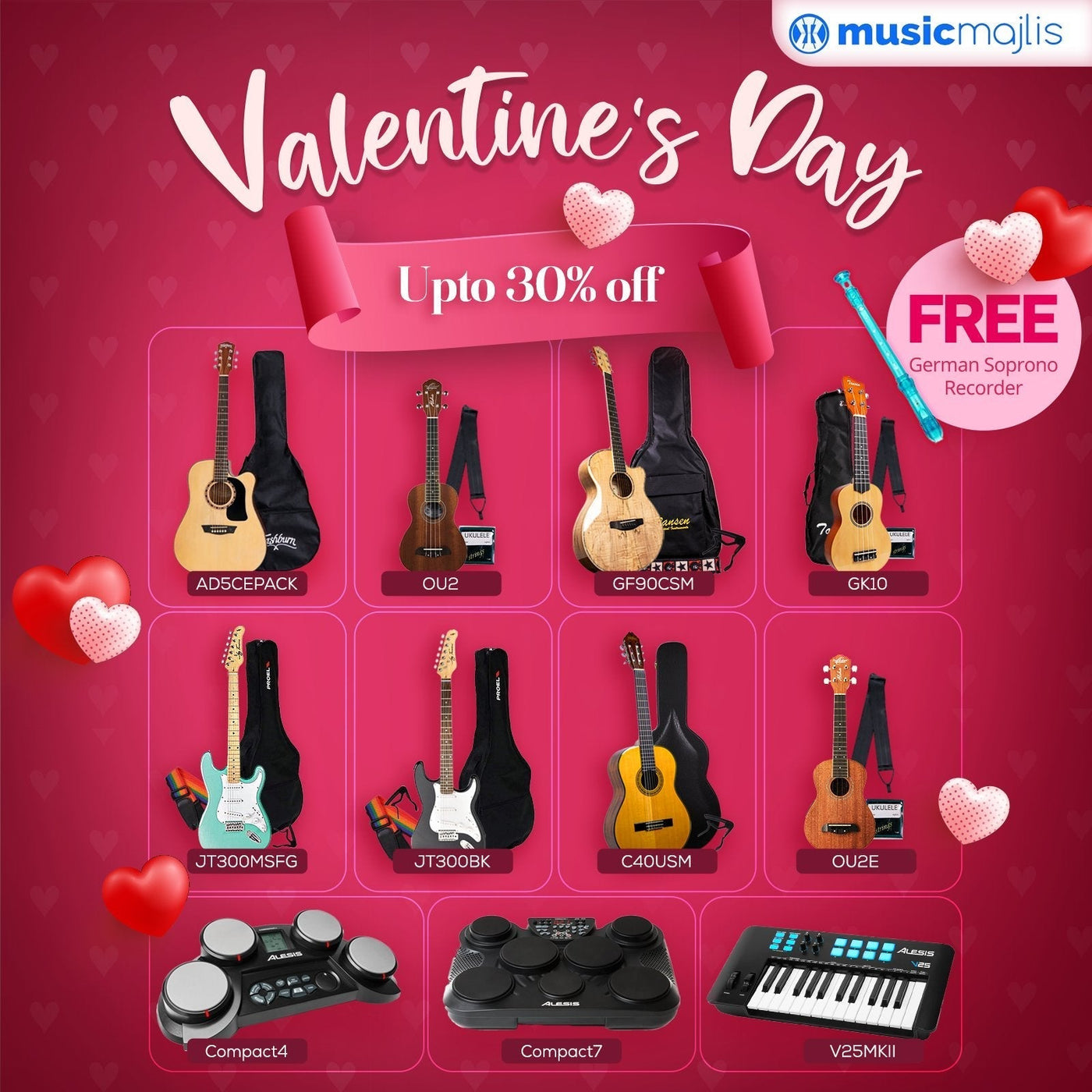Gift an Music Instrument This Valentine's Day 2024 - MusicMajlis