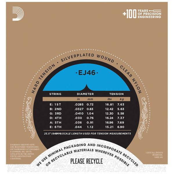 D'addario EJ46 Pro-Arte Silver-Plated Classical Guitar Strings