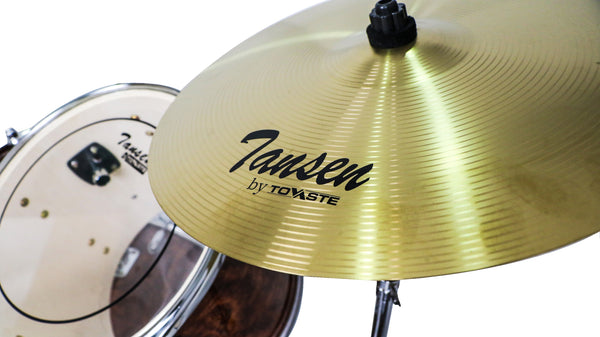 Tovaste JBP2020TSW Drum Set 5pc with Cymbal and Seat, Tiger Skin Wood