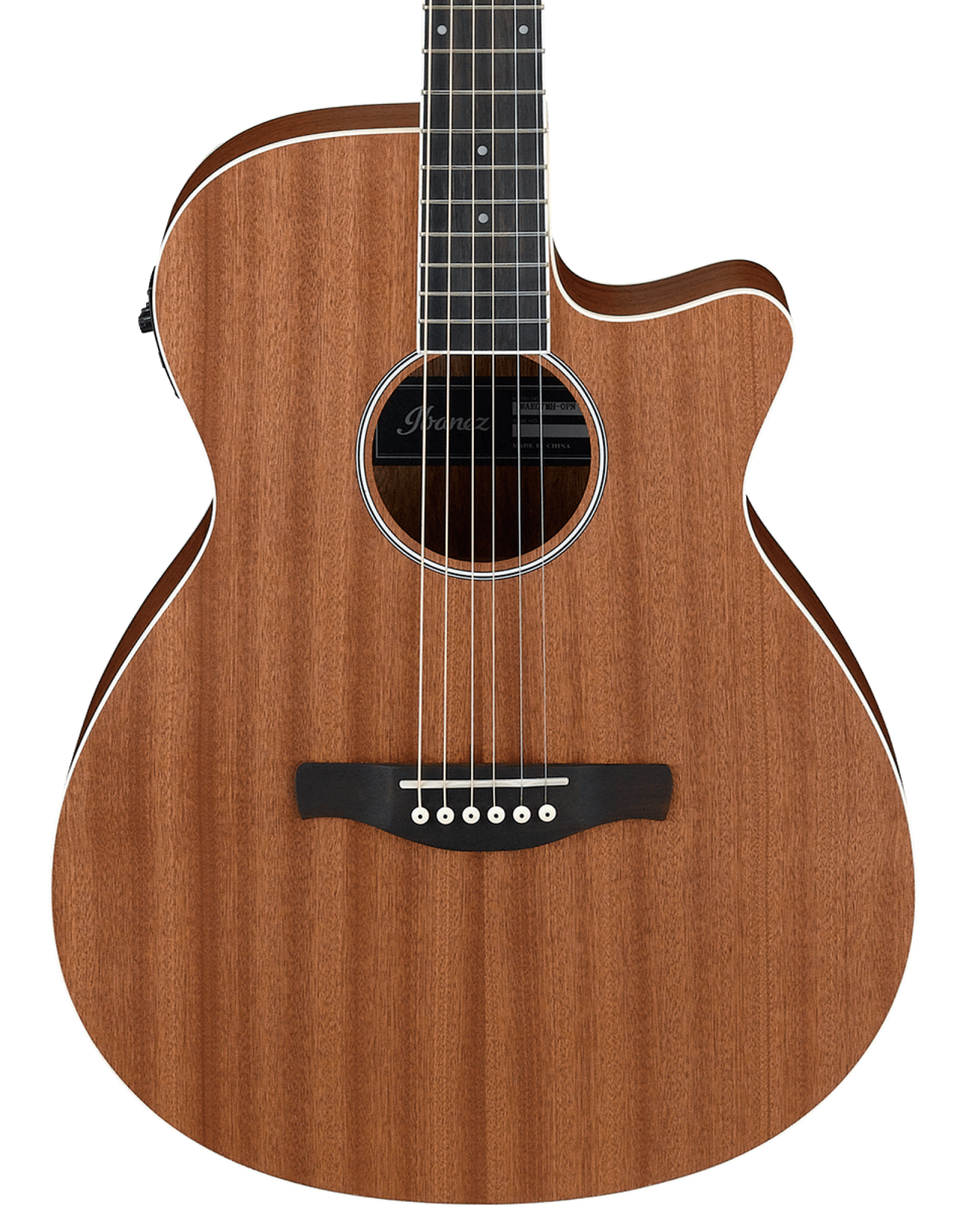 Ibanez AEG7MHOPN Slim-Body Electro-Acoustic Guitar Featuring an All-Sapele Body With an Open Pore Natural Finish