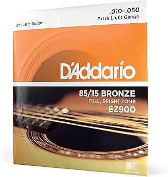D'Addario EZ900 Acoustic Guitar Strings - 85/15 Bronze (.010-.050 Extra Light Guage)