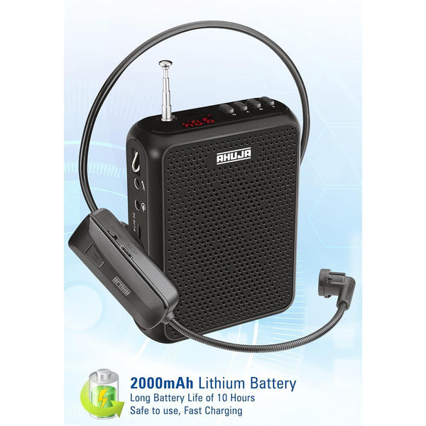 Ahuja NBA30WL PA مكبر للصوت مجموعة الرقبة 10W ث/ mp3 WAV Recorder Bluetooth TF READER FM Radiable Battery