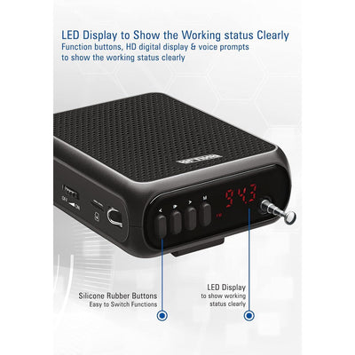 Ahuja NBA30WL PA مكبر للصوت مجموعة الرقبة 10W ث/ mp3 WAV Recorder Bluetooth TF READER FM Radiable Battery