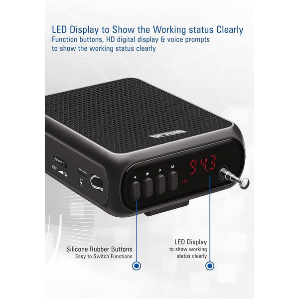Ahuja NBA30WL PA مكبر للصوت مجموعة الرقبة 10W ث/ mp3 WAV Recorder Bluetooth TF READER FM Radiable Battery