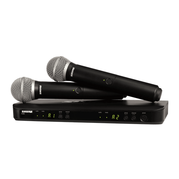 Shure BLX288/PG58 نظام صوتي مزدوج اللاسلكي مع اثنين من أجهزة الإرسال المحمولة PG58