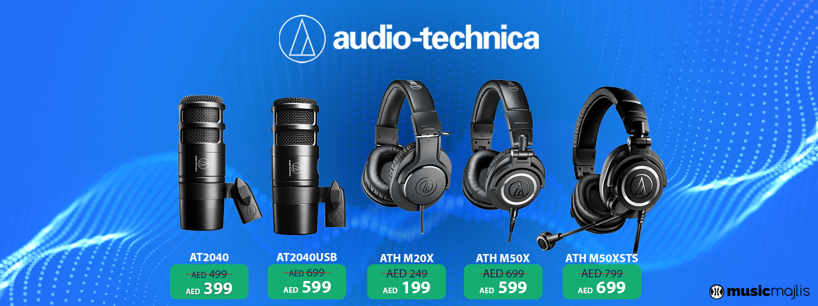 Upto 20% Discount on Audio Technica Headphones & Microphones