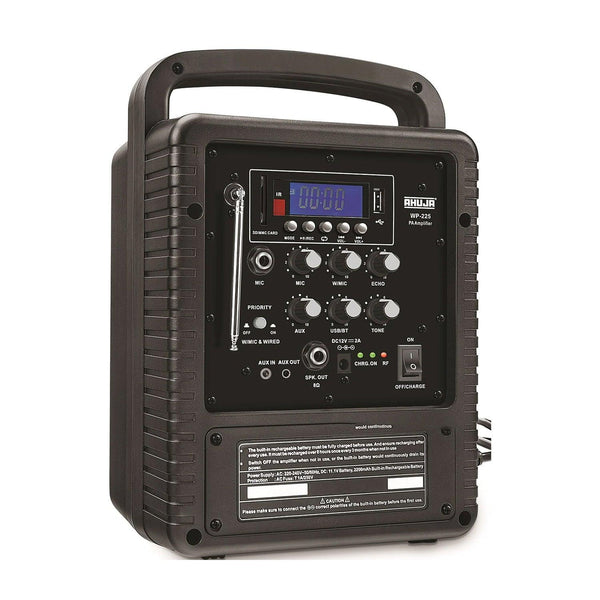 Ahuja WP225 Portable PA Wireless Amplifier Set 20W MP3 player with Recording and Bluetooth