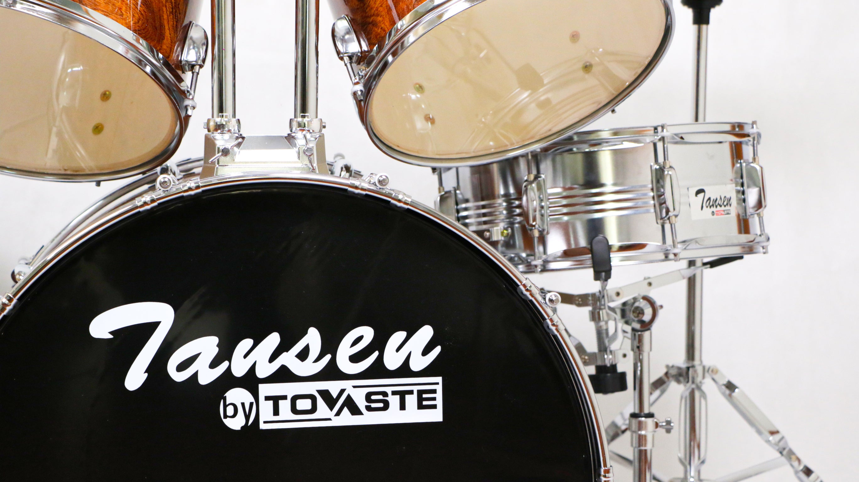 Tovaste JBP2020TSW Drum Set 5pc with Cymbal and Seat, Tiger Skin Wood