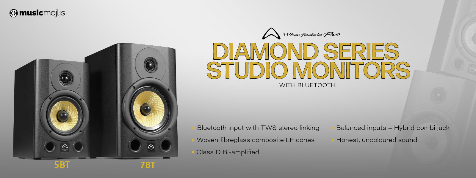 Wharfedale Pro Diamond Series 5BT & 7BT Studio Monitors