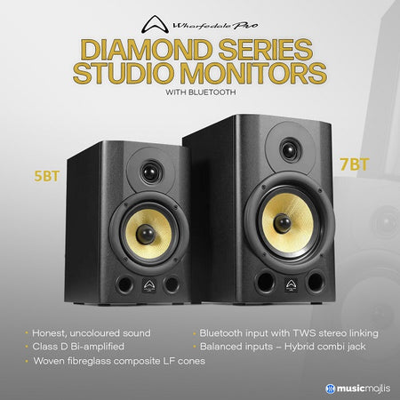 Wharfedale Pro Diamond Series 5BT & 7BT Studio Monitors