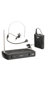 Ahuja AWM495VL Microphone اللاسلكي القناة الفردية VHF ، 1 جهاز إرسال bodypack ، 1 مقطع التعادل و 1 ميكروفون عصابة الرأس