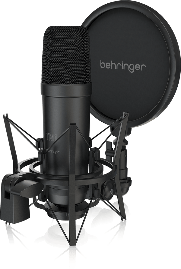 Behringer TM1Darkedition حزمة تسجيل كاملة مع ميكروفون مكثف الحجاب الحاجز الكبير - أسود