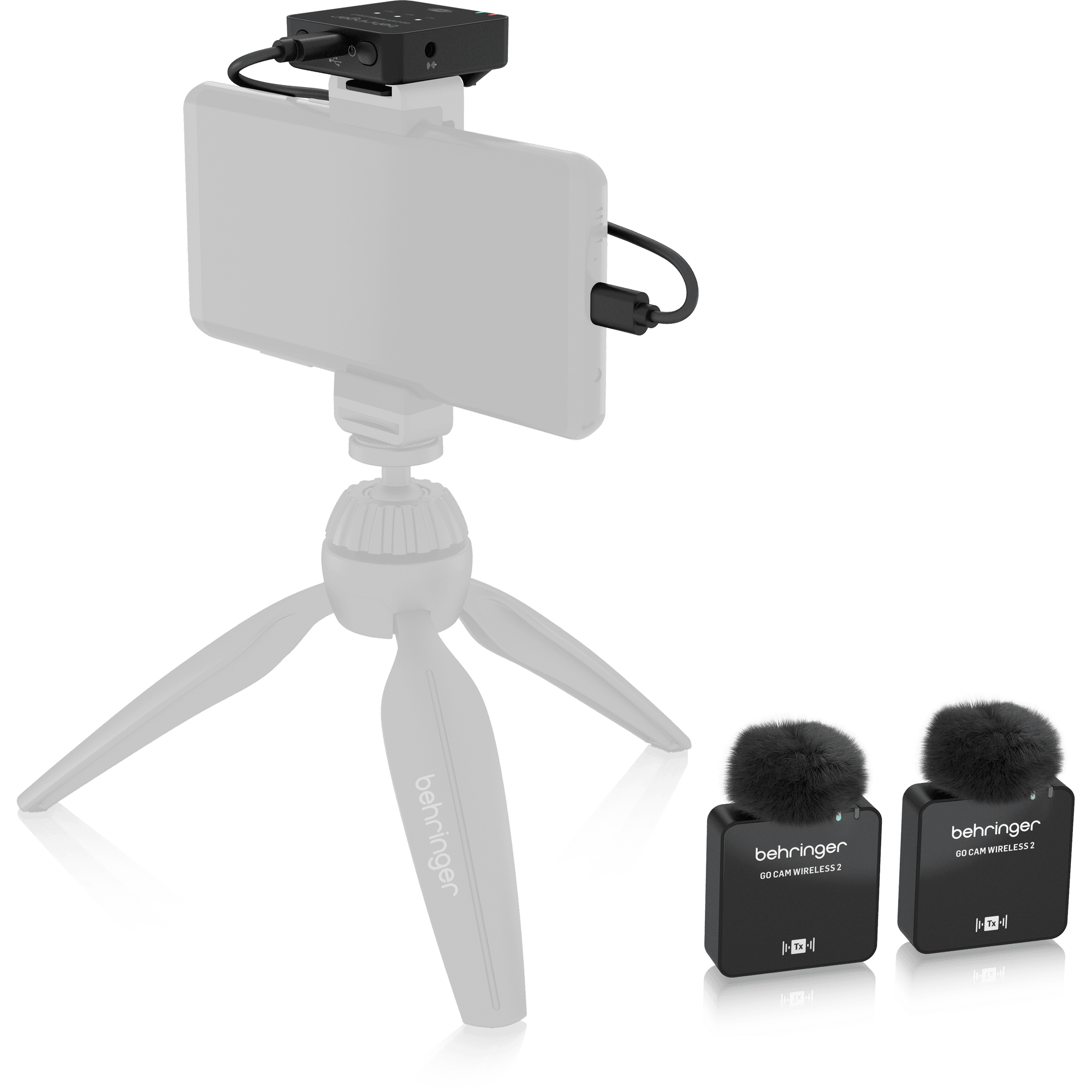 Behringer GO CAM WIRELESS 2 Digital Wireless Dual Clip-On Microphone System for Content Creators