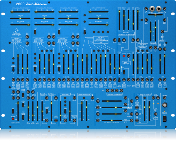 Behringer 2600BLUEMARVIN Special Edition Semi-Modular Analog Synthesizer with 3 VCOs, Multi-Mode VCF and Spring Reverb in 8U Rack-Mount Format