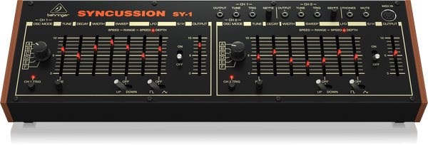 Behringer SYNCUSSIONSY1 Classic Dual Analog Percussion Synthesizer with 6 Oscillator Modes and Eurorack Format