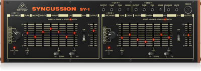 Behringer SYNCUSSIONSY1 Classic Dual Analog Percussion Synthesizer with 6 Oscillator Modes and Eurorack Format
