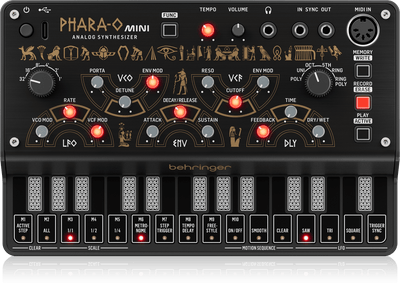 Behringer PHARAOMINI Analog Polyphonic Synthesizer with 3 VCOs, Classic VCF, Ring Modulator, 16-Step Motion Sequencer and Delay