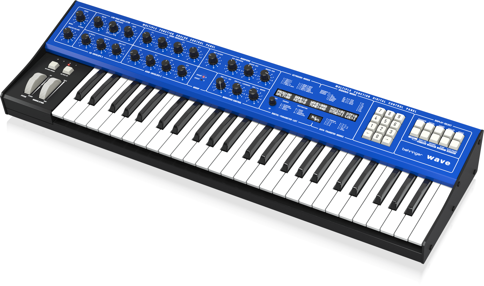 Behringer WAVE Legendary 8-Voice Multi-Timbral Hybrid Synthesizer with Wavetable Generators and Analog VCF and VCA, LFO, 3 Envelopes, Arpeggiator and Sequencer