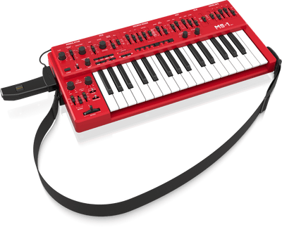 Behringer MS1MKIIRD Analog Synthesizer with 32 Full-Size Keys, 3340 VCO with 4 Simultaneous Waveforms, Red