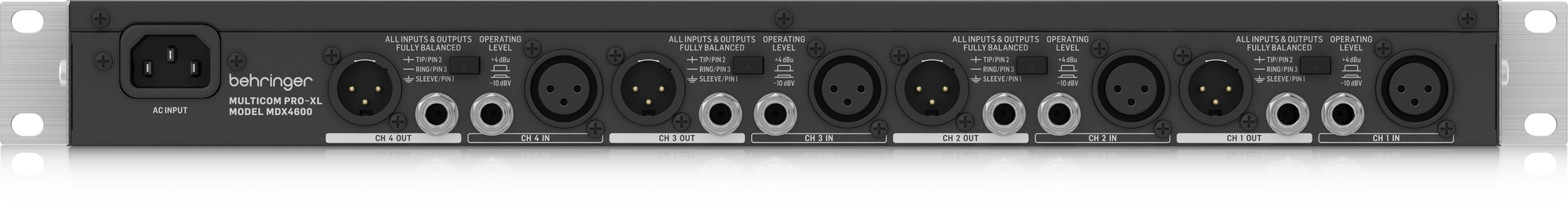 Behringer MDX4600V2 Compressor/Limiter 4 Channel/Peak Limiter with Dynamic Enhancer and Low Contour Filter