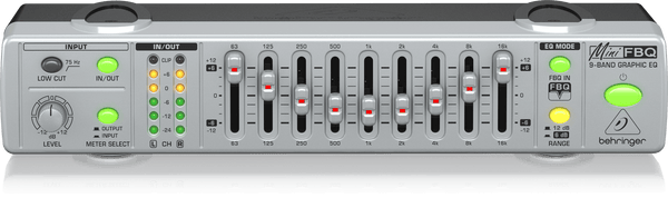 Behringer FBQ800 Ultra-Compact 9-Band Graphic Equalizer with FBQ
