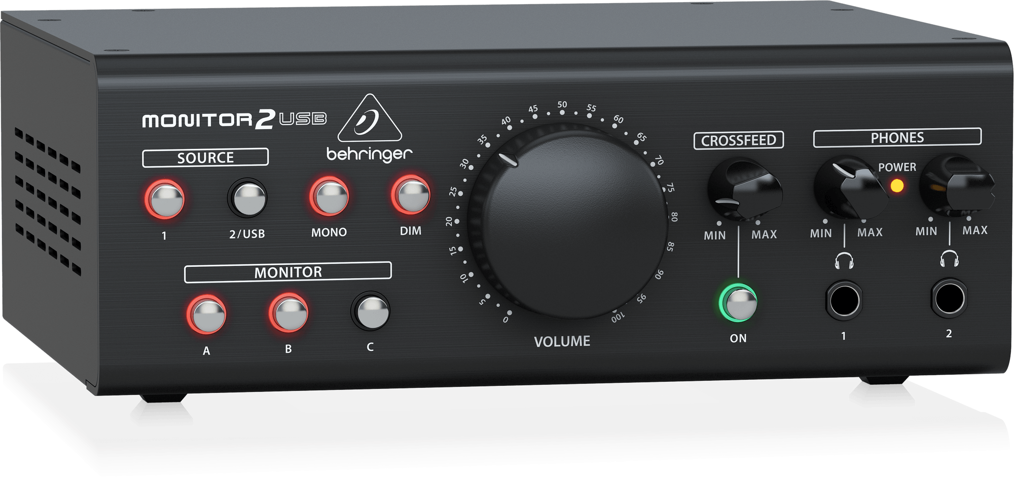 Behringer MONITOR2USB High-End Speaker and Headphone Monitoring Controller with VCA Control and USB Audio Interface