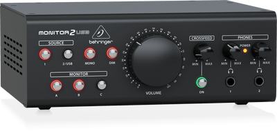 Behringer MONITOR2USB High-End Speaker and Headphone Monitoring Controller with VCA Control and USB Audio Interface