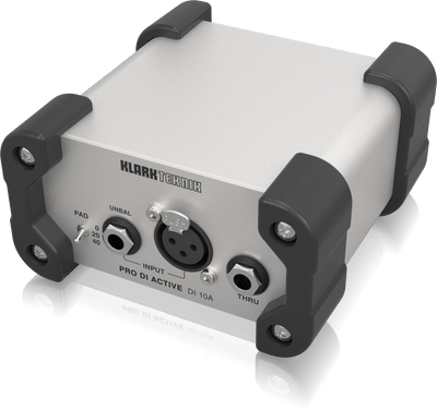 Klark Teknik DI10A Active DI Box with Midas Transformer, Extended Dynamic Range and Phantom/Battery Operation