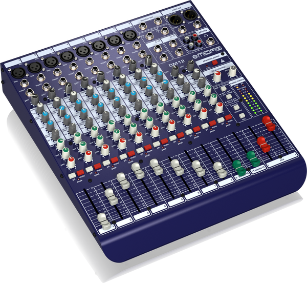 Midas DM12 12 Input Analogue Live and Studio Mixer with Midas Microphone Preamplifiers
