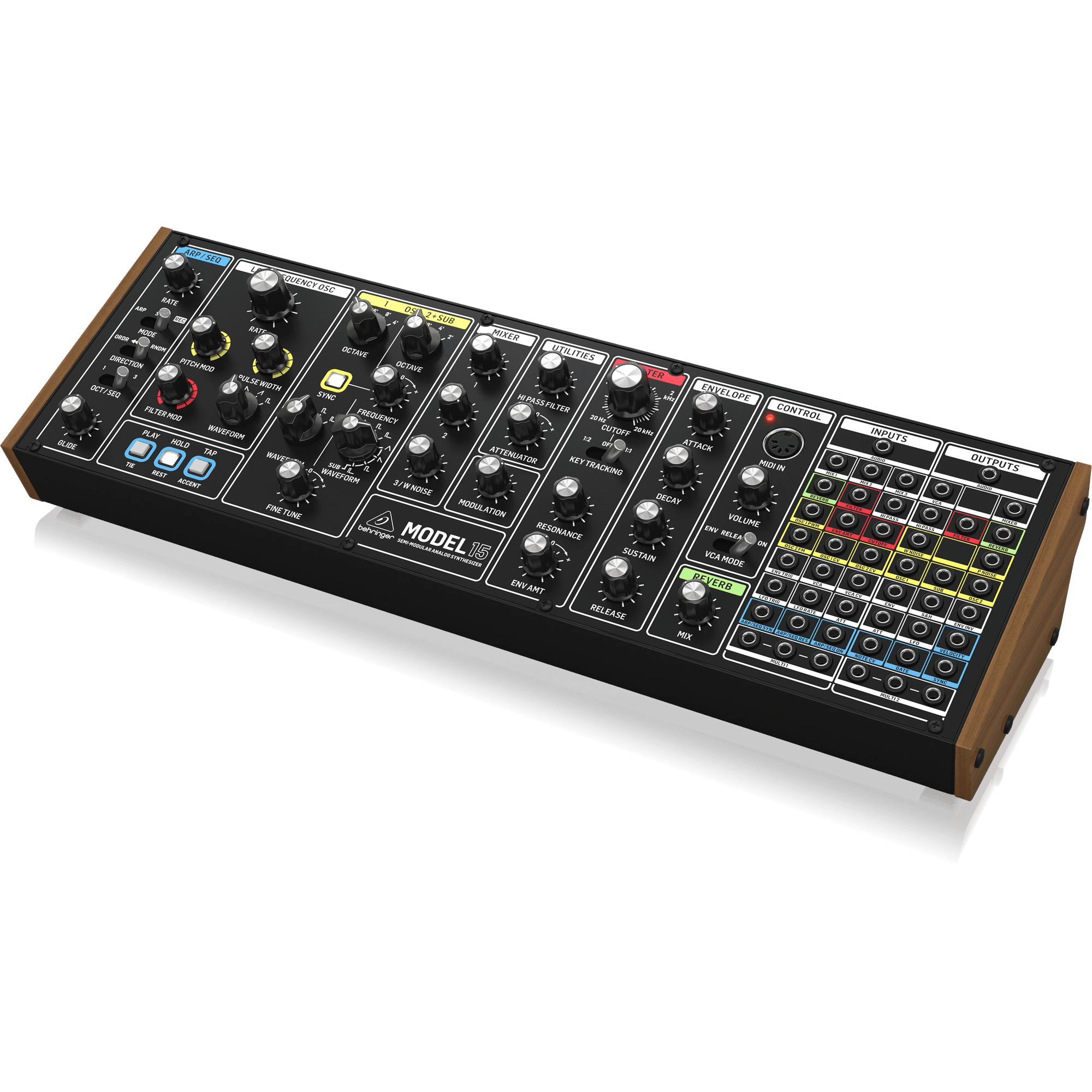 Behringer MODEL 15 Analog Semi-Modular Synthesizer with Dual VCOs, VCF, Sequencer and Arpeggiator in Eurorack Format