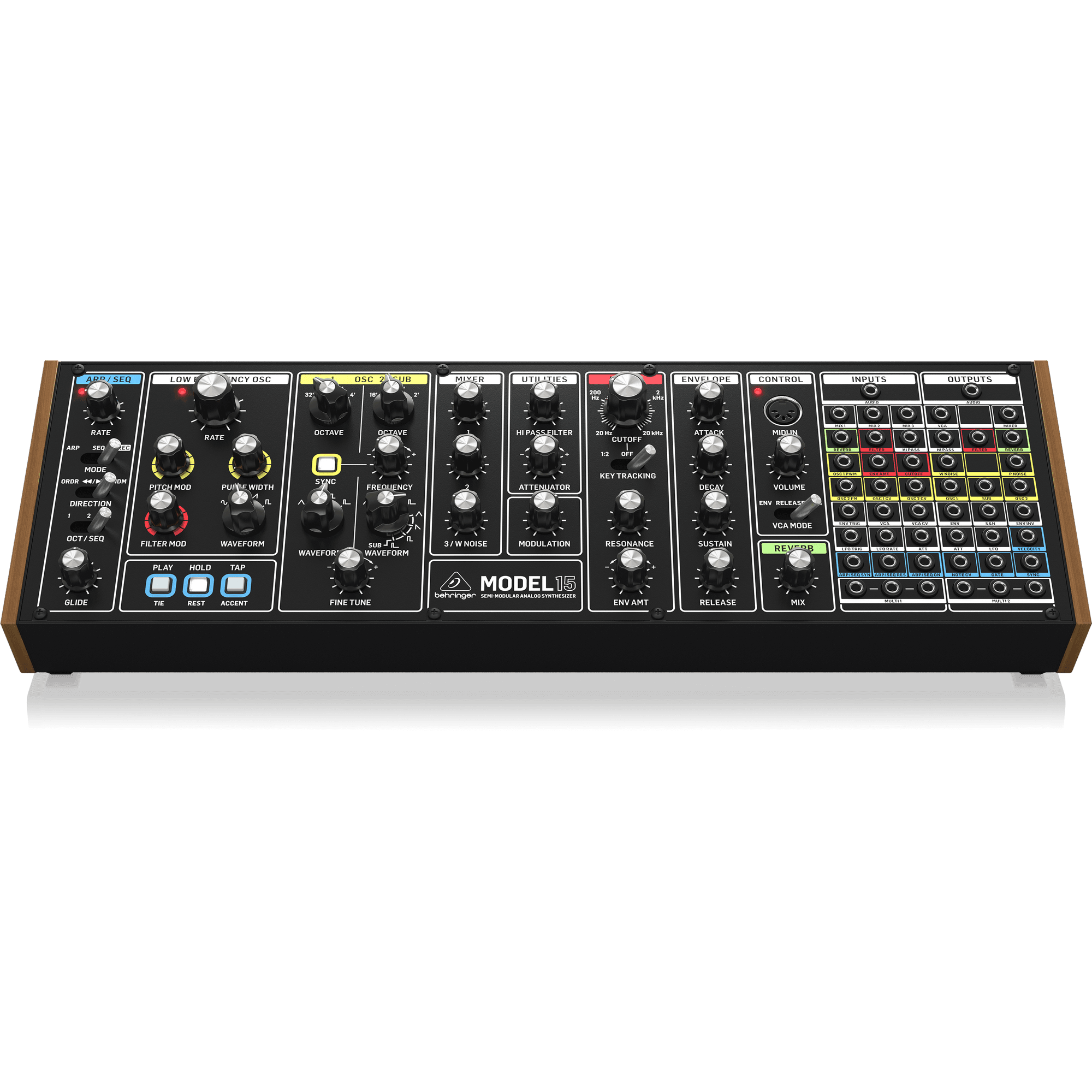 Behringer MODEL 15 Analog Semi-Modular Synthesizer with Dual VCOs, VCF, Sequencer and Arpeggiator in Eurorack Format