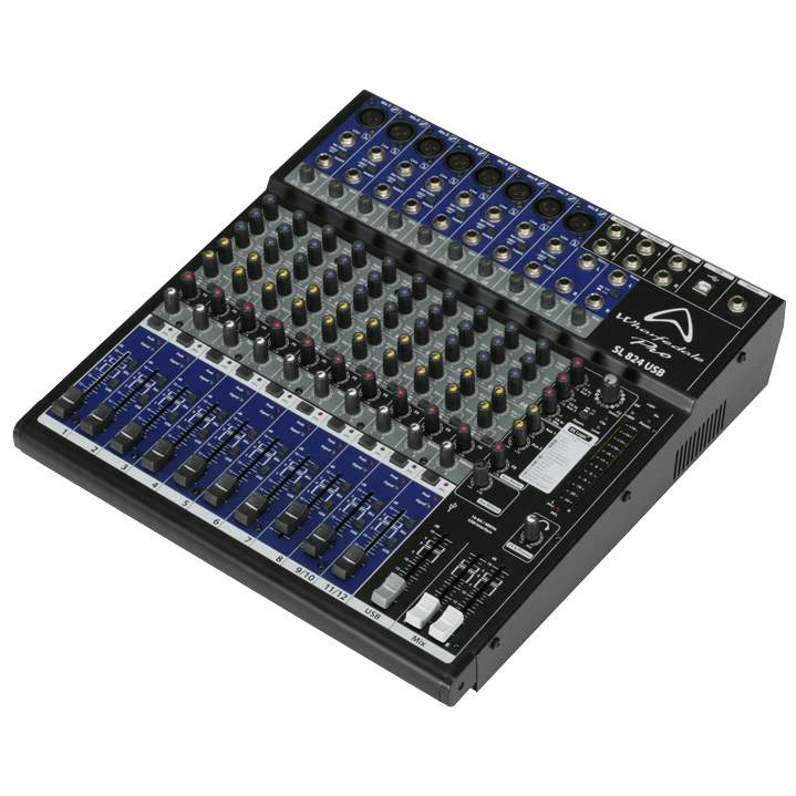 Wharfedale Pro SL824USB Mixer Audio 12 CH 8 Mono & 2 Stereo FX and USB Interface
