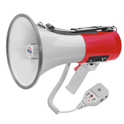 Ahuja AM25DP Portable PA System Megaphone 25W RMS w/ Siren, Microphone with Volume Control and Recording - MusicMajlis