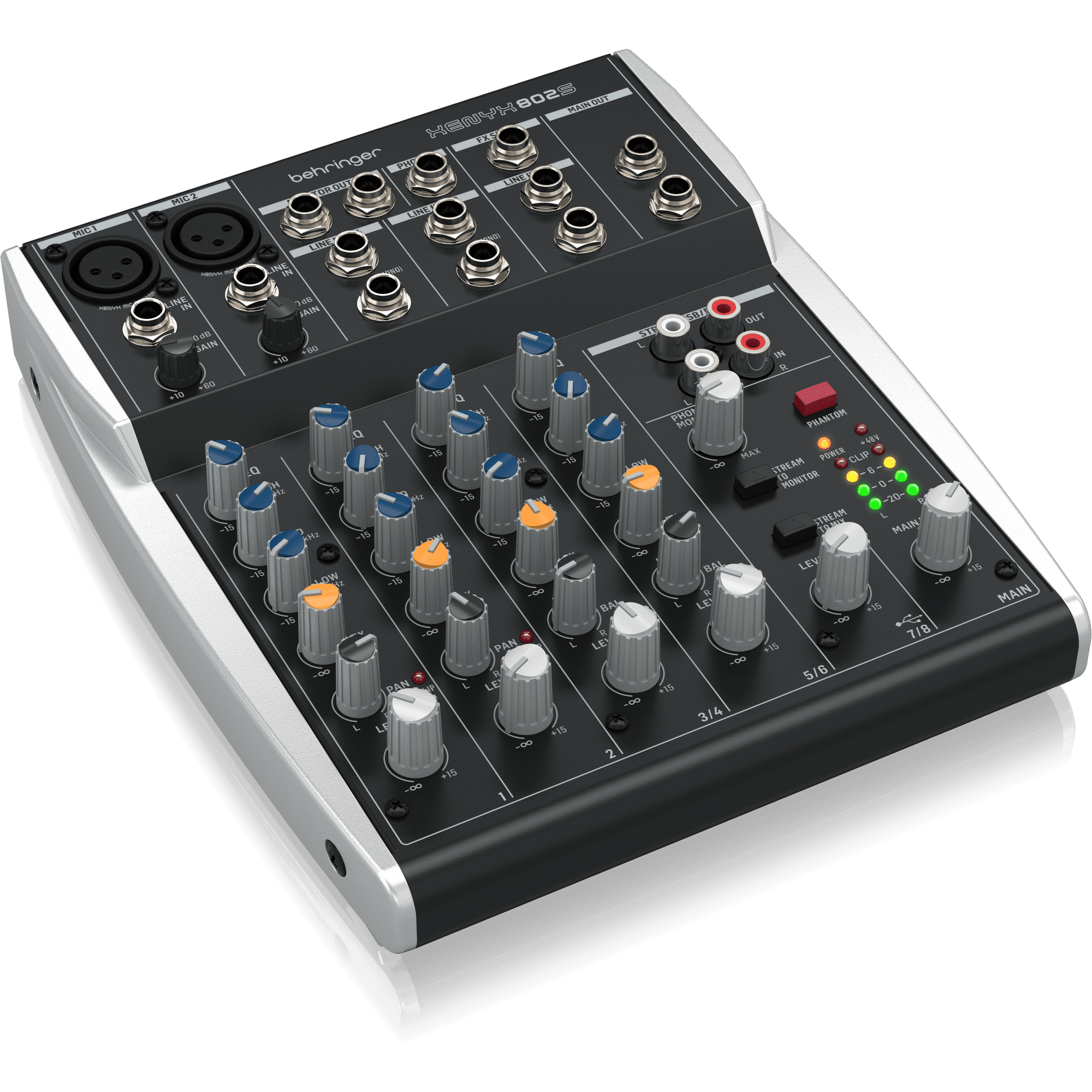 Behringer XENYX 802S Premium Analog 8-Input Mixer with USB Streaming Interface - MusicMajlis