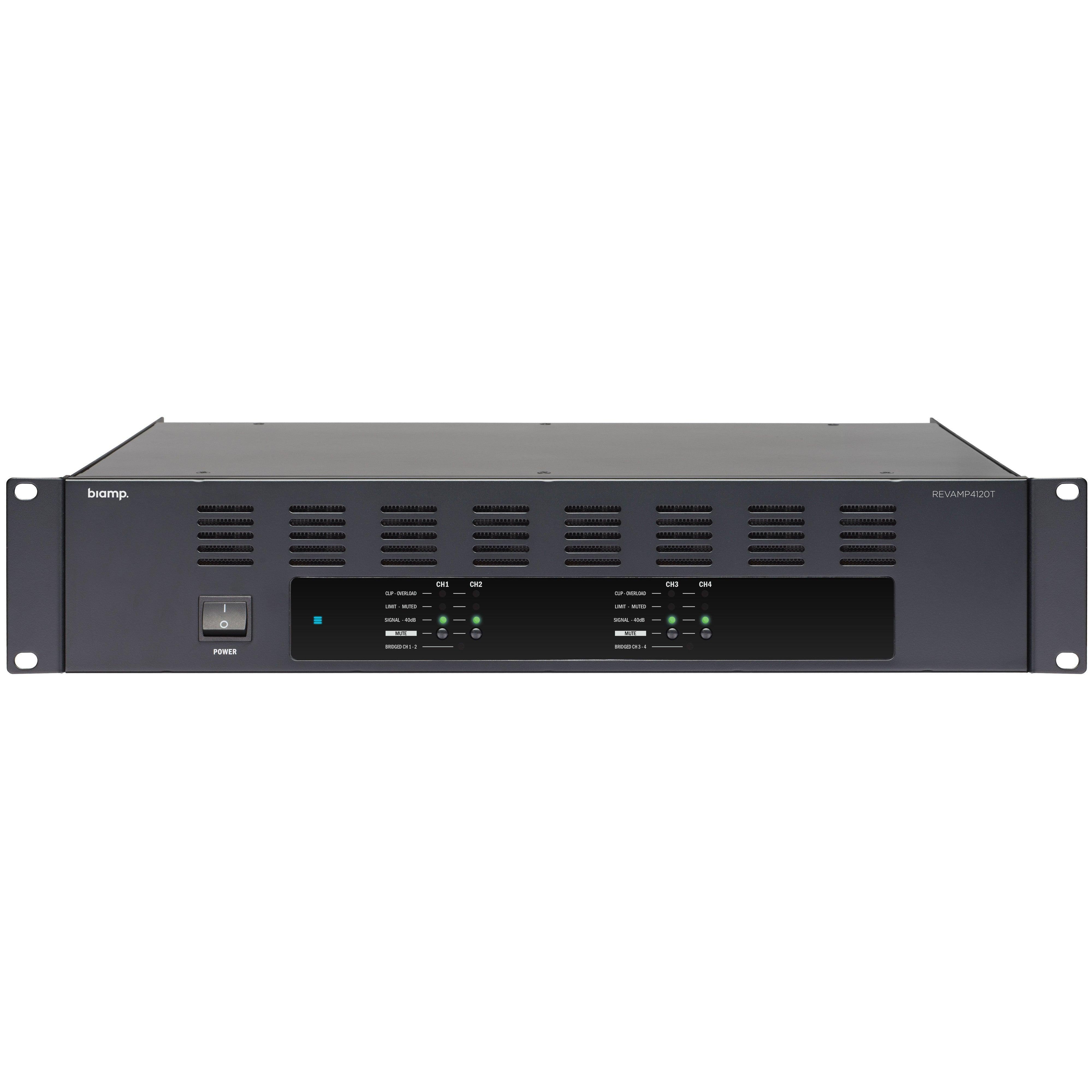 Biamp REVAMP4120T 4-channel 100V bridgeable digital power amplifier, 4 x 120W - MusicMajlis