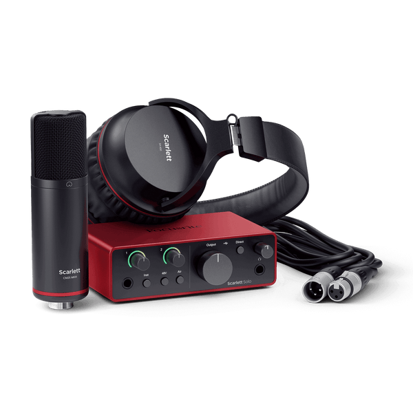 Focusrite Scarlett Solo Studio 4th Gen Scarlett Solo with CM25 MkIII condenser Microphone and SH-450 Closed-back Headphones Bundle - MusicMajlis