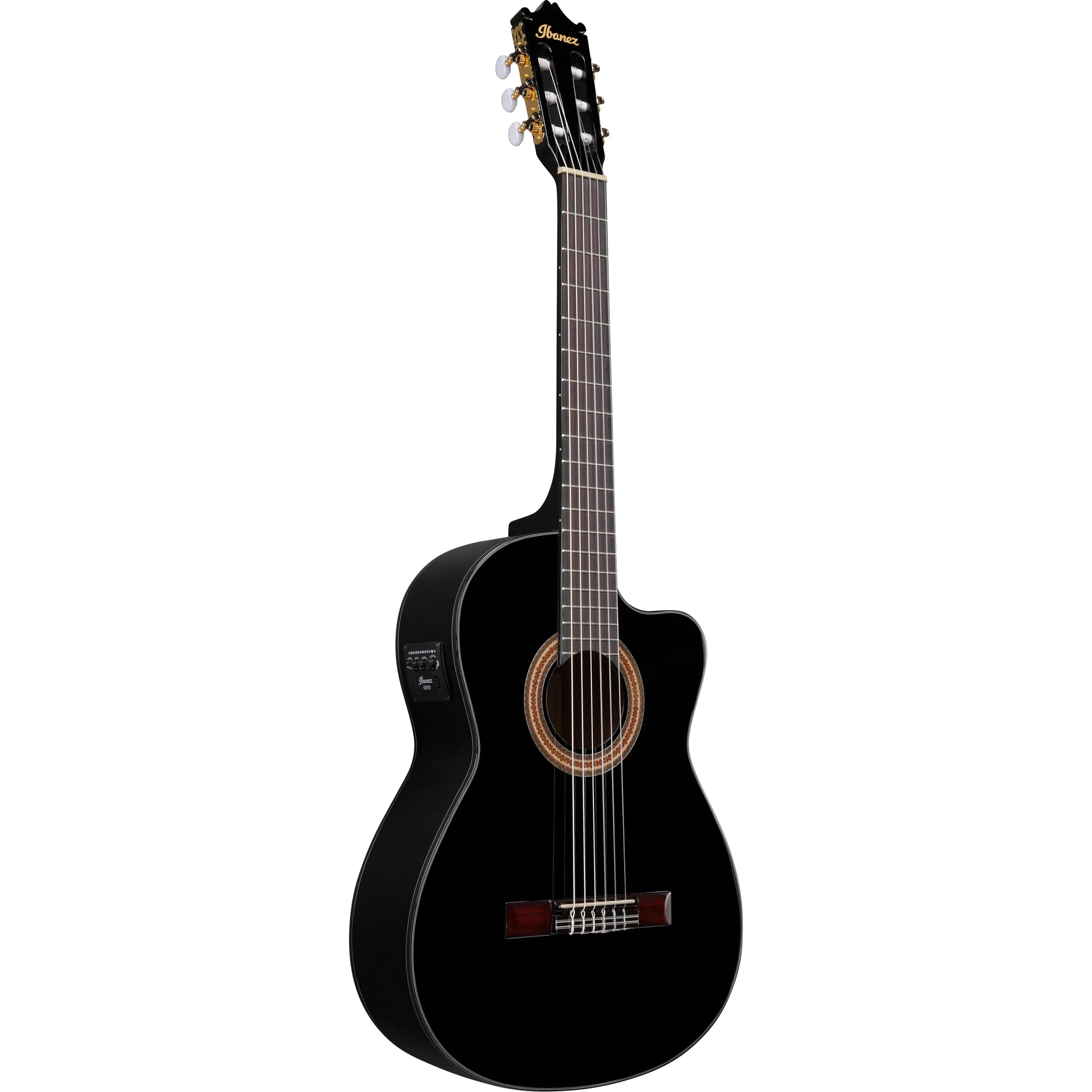 Ibanez GA11CEBK Nylon-String Acoustic-Electric Classical Guitar, Black High Gloss Finish