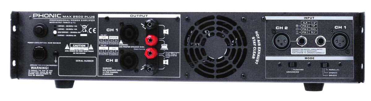 Phonic MAX 2500 PLUS 1500W Power Amplifier