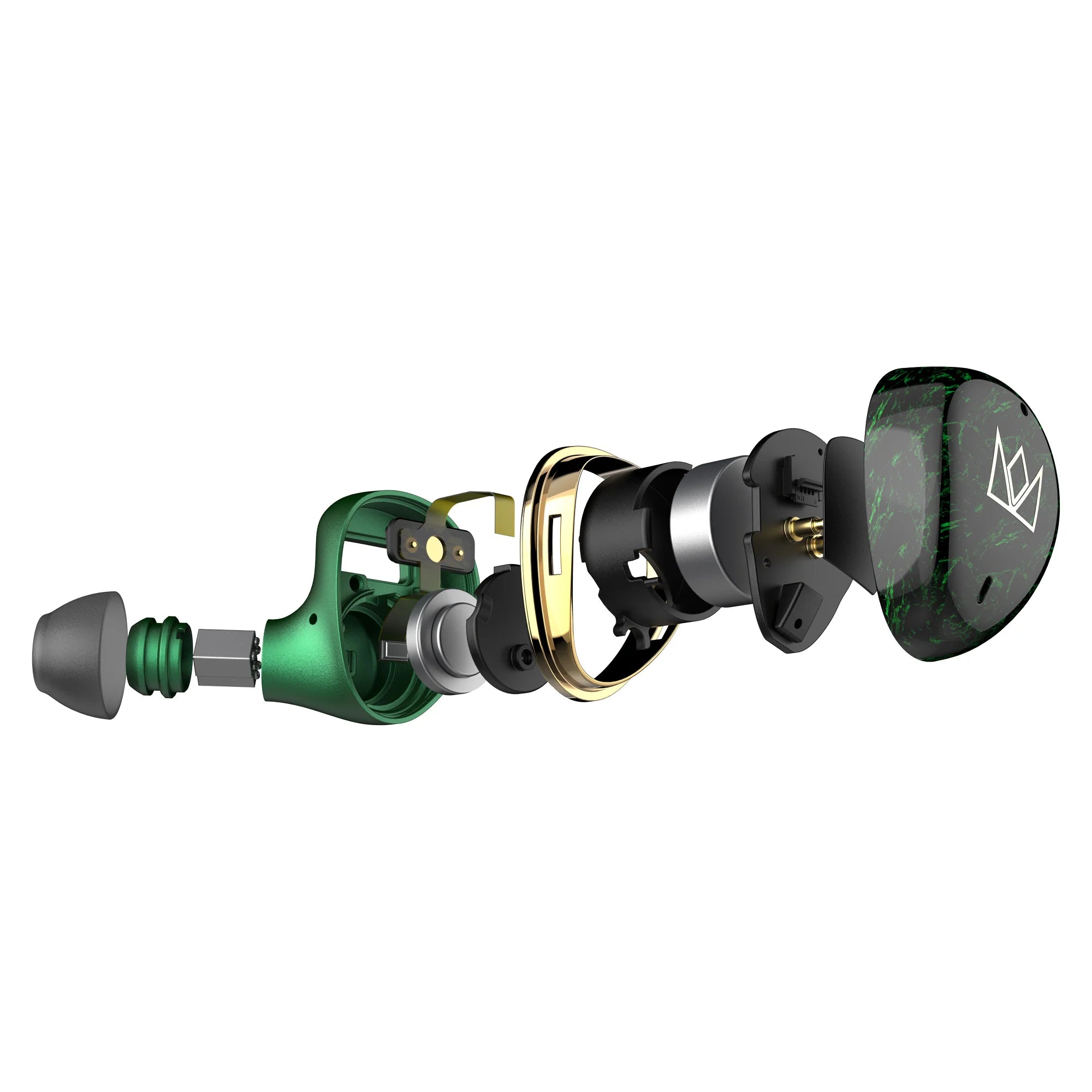Noble FoKus Rex5 Earphone, 1x 10mm Dynamic, 3 Balanced Armature, 1x Planar Drivers, Audiodo Integration, Multipoint Connection, Bluetooth 5.4, Aluminum And Acrylic Housing, Green | FoKus Rex5