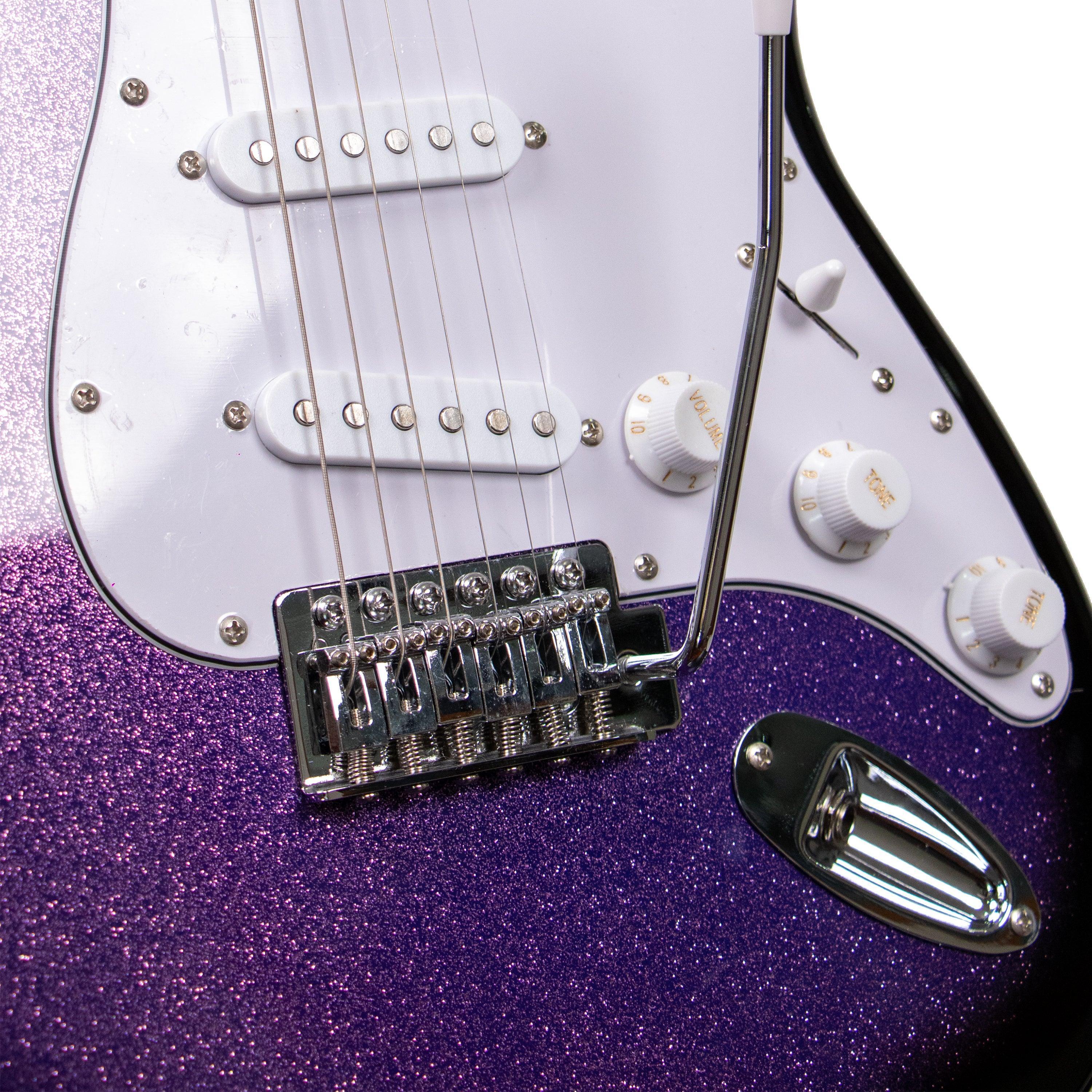 Tansen ST350 Guitar Electric 6-String Double Cutaway Laurel Fingerboard Stratocaster Style SSS Pickups Blue Sunburst Black - MusicMajlis