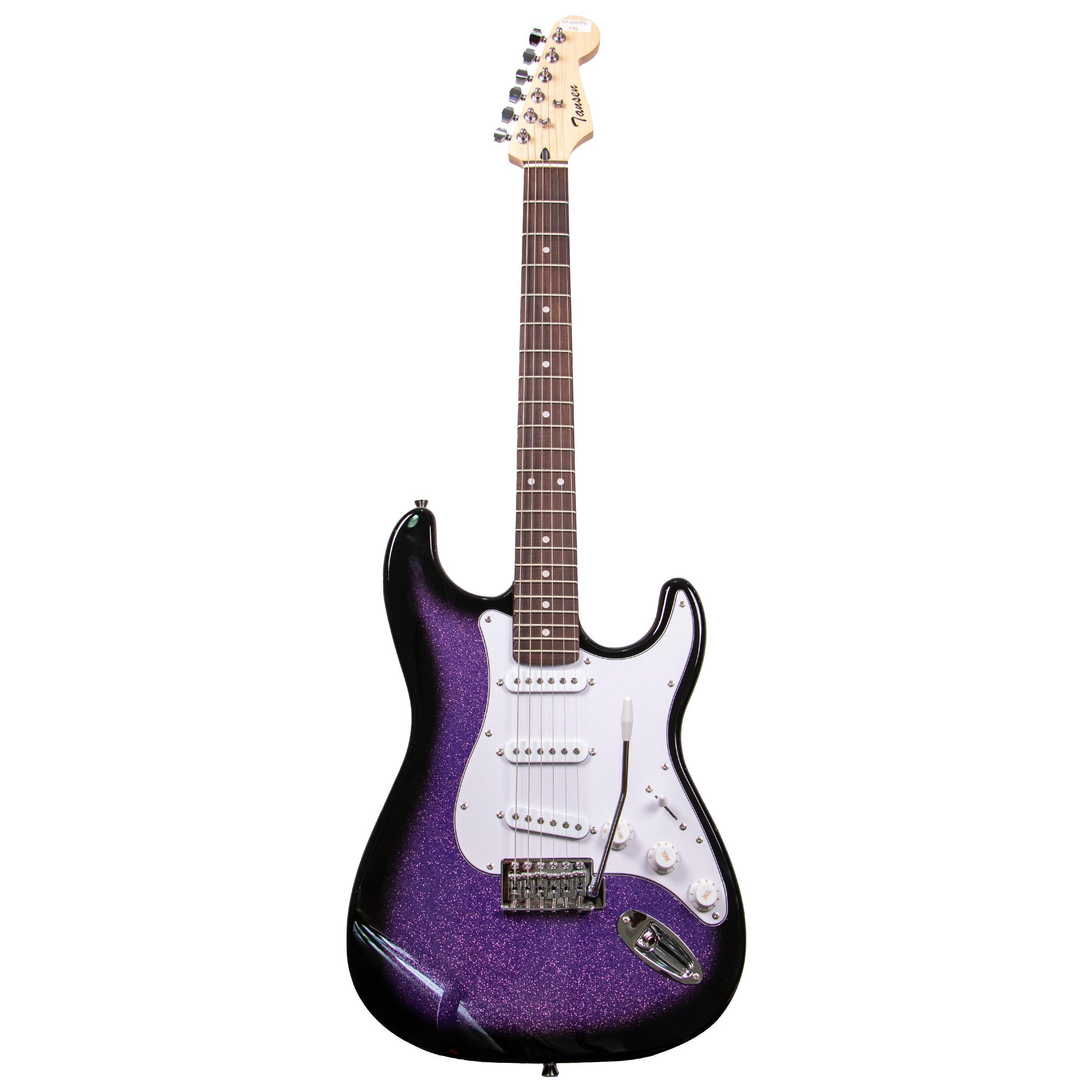 Tansen ST350 Guitar Electric 6-String Double Cutaway Laurel Fingerboard Stratocaster Style SSS Pickups Blue Sunburst Black - MusicMajlis