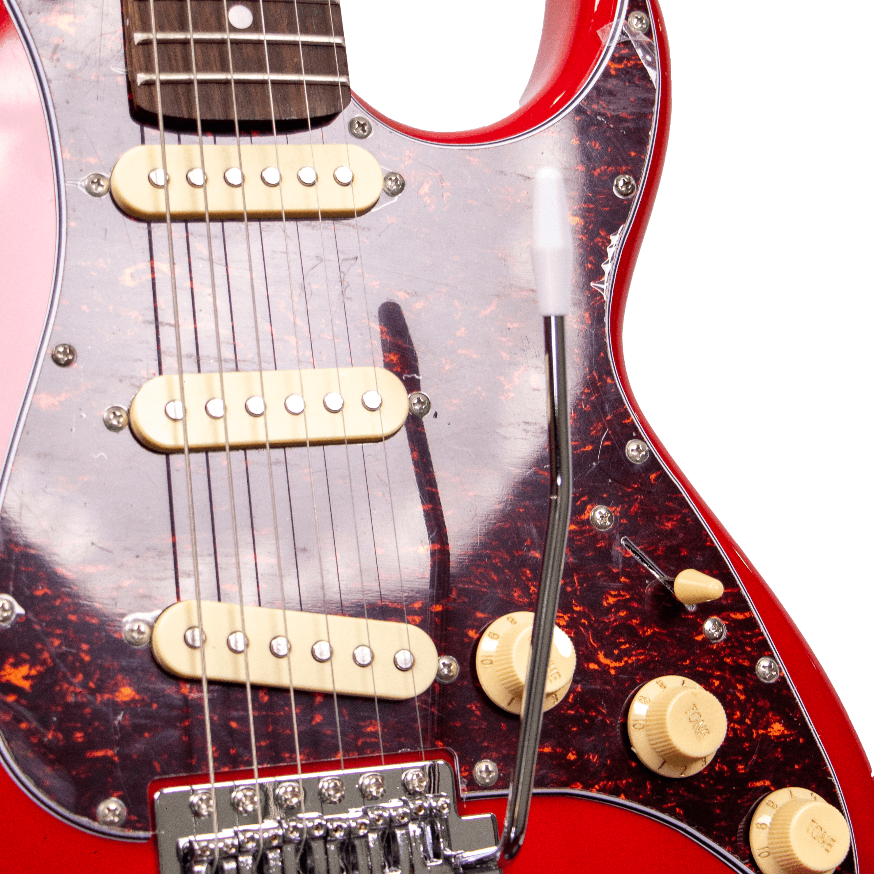 Tansen ST370RD Guitar Electric 6-String Single Cutaway Laurel Fingerboard Telecaster Style SSS Pickups Red - MusicMajlis