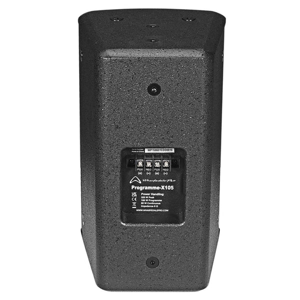 Wharfedale Pro PROGRAMMEX105T	Speaker Passive Wall Mount 1x5" 80W RMS Line/Ohm Wooden Paint Body (Black) - MusicMajlis