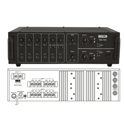 Ahuja TZA1500DP 2-Zone PA Mixer Amplifier - MusicMajlis