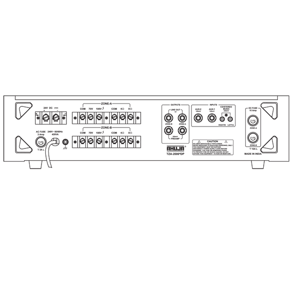 Ahuja TZA4000DPM Two zone PA Mixer Amplifier - MusicMajlis
