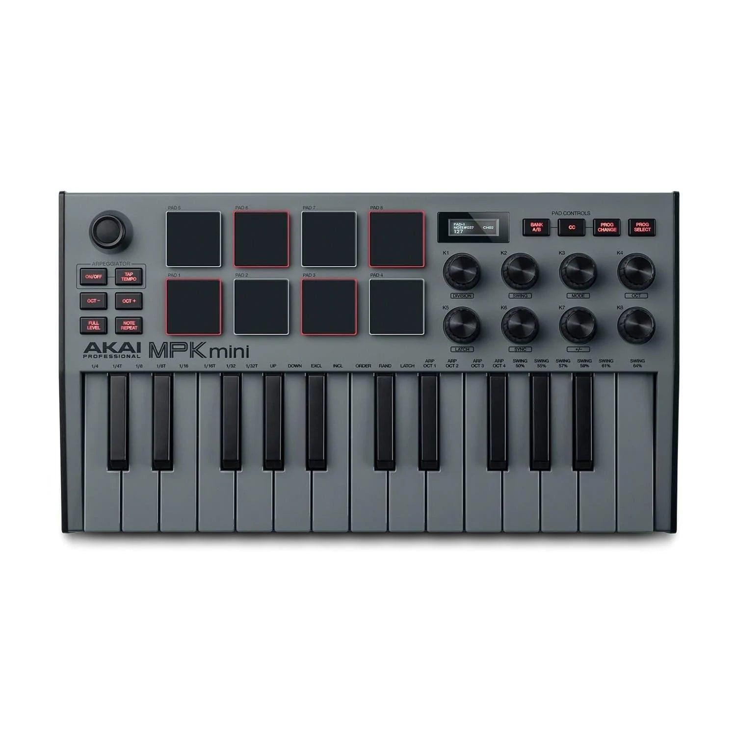 Akai Professional MPK Mini 25-Key MIDI/USB Controller, Special Edition Grey - MusicMajlis