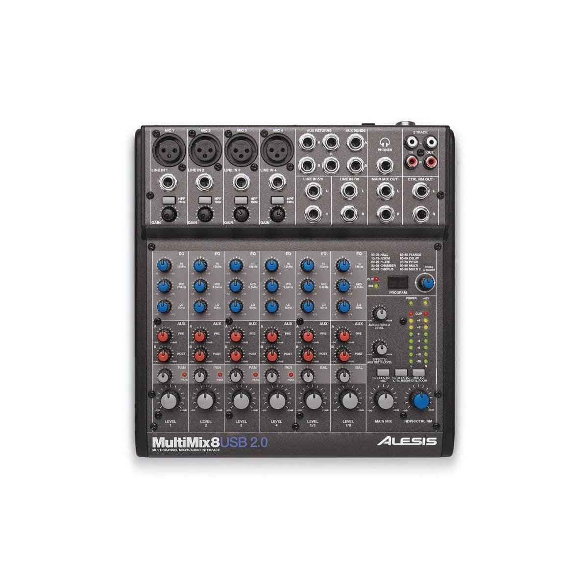Alesis MultiMix 8 USB FX 8-Channel Mixer with Effects & USB Audio Interface - MusicMajlis