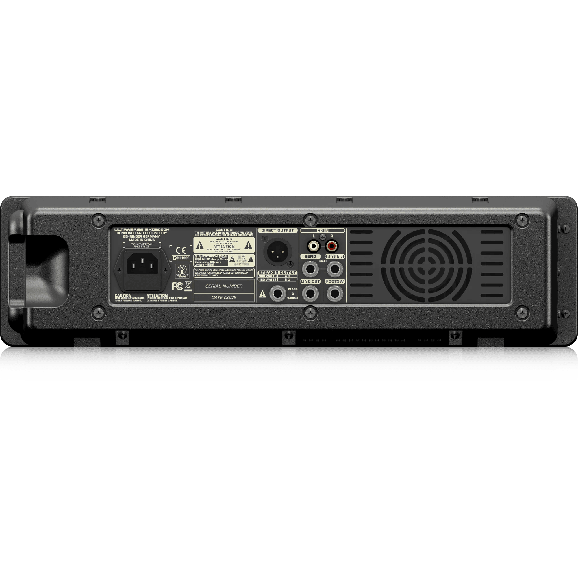 Behringer BXD3000H Ultra-Lightweight 300W 2-Channel Bass Amplifier Head - MusicMajlis