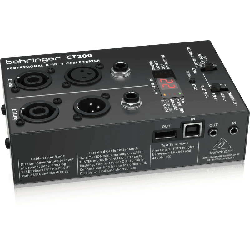 Behringer CT200 8-in-1 Cable Tester - MusicMajlis