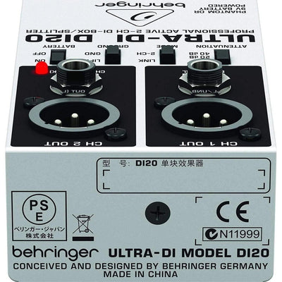 Behringer DI20 Direct Injection Box Active 2 CH - MusicMajlis
